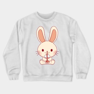 cute boba bunny Crewneck Sweatshirt